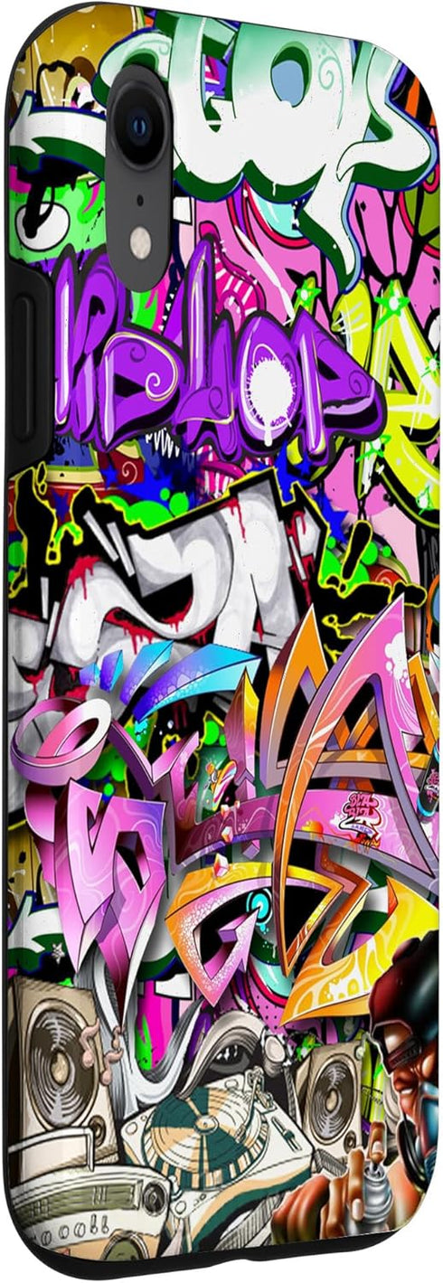 iPhone XR Graffiti Street Art Case, Colorful Urban Hip Hop Design