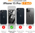 Temdan Waterproof Case for iPhone 15 Pro, IP68 Underwater, 15FT Military Dropproof, Full Body Shockproof, Blue/Clear