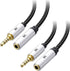 Cable Matters 2-Pack 6 ft Headset Extension Cable (3.5mm/TRRS, Gaming Headset) with Mic Support in Black