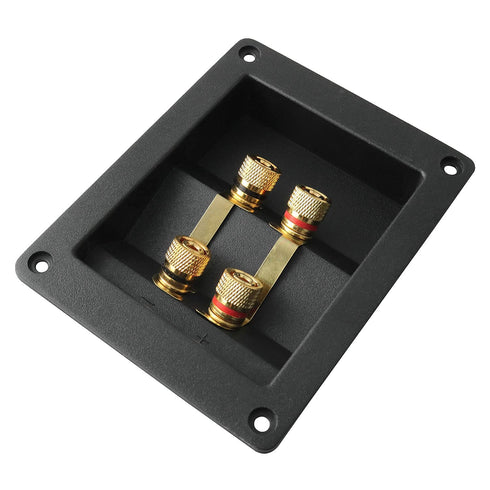 1PC Copper 4-Position Terminal Junction Box, Post 4 Speaker Wall Plates Home Theater Junction Box Connectors for Car/Home Audio, Speaker Box Terminal, Jacks Speaker Box Terminal Cup