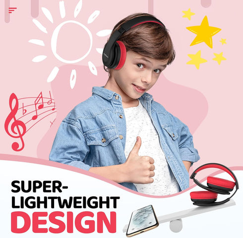 85/94dB 60 5.3, Headsets JoySpark Kids Bluetooth Headphones, Lightweight Wireless Headphones for Kids, Volume Limited