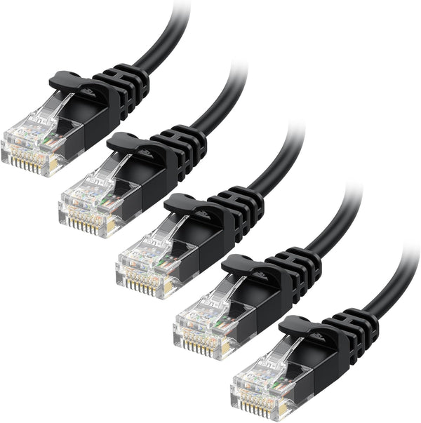 Cable Matters 10Gbps 5-Pack Snagless Cat 6 Ethernet Cable - 5ft, Slim