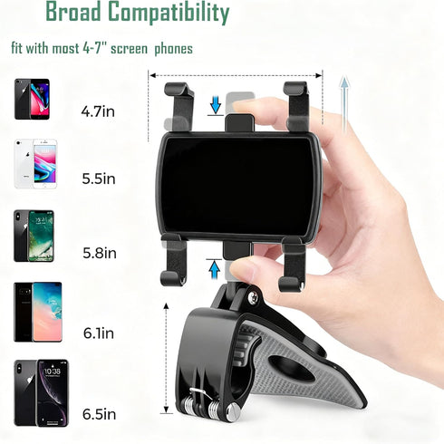 Generic Mount,360 4 7" Smartphones(1) Universal Car Phone Holder Degrees Rotation Dashboard Phone Holder [Upgrade Clip