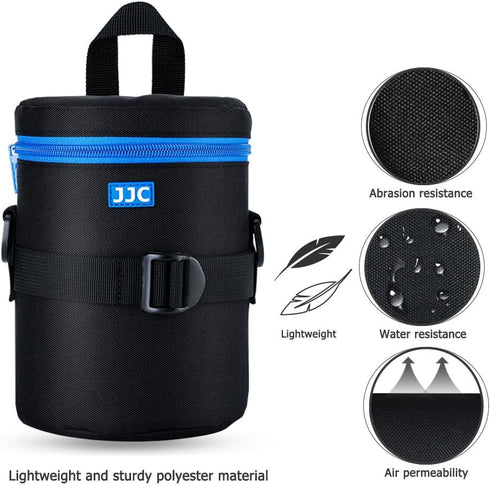 JJC Deluxe Lens Case Pouch Bag for Canon EF 24-70mm f2.8L/EF 50mm f1.2L/EF 85mm f1.2L II, RF 85mm f2, Tamron SP 70-300mm f4-5.6, Sigma APO DG 70-300mm f4-5.6 & More Lens below 3.9" x 6.5"(D x L)