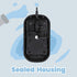 Perixx PERIMICE-503B Wired Optical Washable Mouse, Black (11419)