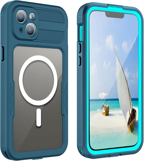 Phone Case Compatible with iPhone 15 Plus - Magnetic Waterproof DropProof DirtProof Heavy Duty Full Body Protection