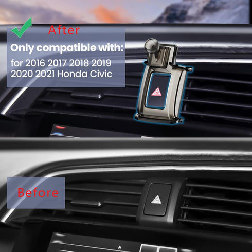 ELOHEI Phone Mount for Honda Civic, Custom Base Car Holder for 2016-2021 Honda Civic Accessories (10th Gen)