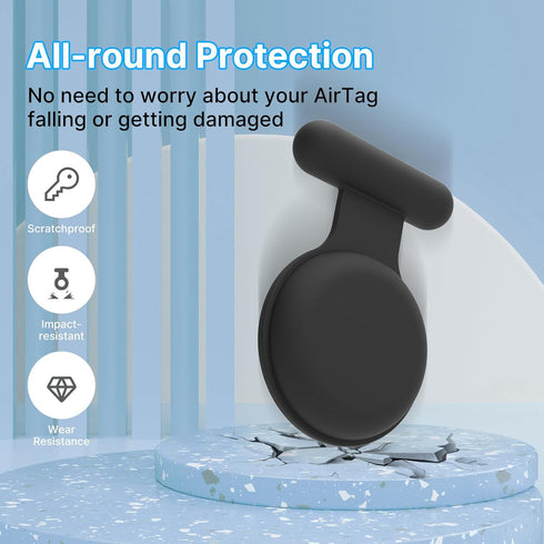 Waterproof Airtag Holder for Kids (2 Pack), Air Tag Case with Pin Hidden, Kids Airtag Clip GPS Tracker Safe Cover