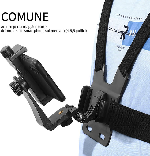Fulushouxi 2018/7/6/5/4/3, Mobile Phone Chest Adjustable Strap Mount GoPro Chests, Cell Phone Clips Harness Holder