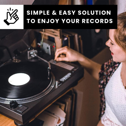 EVEO Premium Vinyl Record Cleaner Kit - Complete 4-in-1 Cleaning Kit with Brush, Liquid, Duster & Stylus Gel