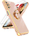 LeYi Pink Case for Samsung Galaxy A32 5G with 2-Pack Tempered Glass, 360° Rotatable Ring Holder & Magnetic Kickstand.