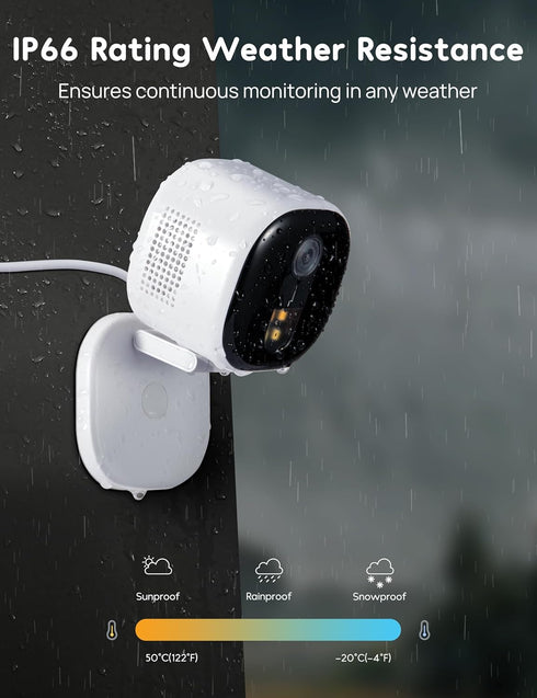 winees Wired 2K Wi-Fi Security Cameras for Home, 2.4G Indoor Camera, Human/Pet AI Detection, Color Night Vision