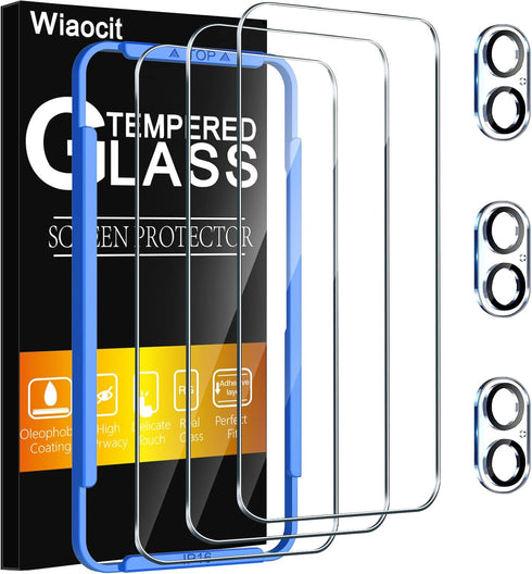 Wiaocit 3 Pack Tempered Glass Screen Protector for iPhone 16 with 3