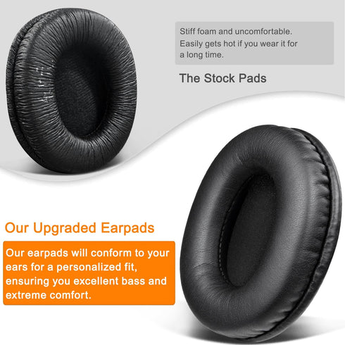 SOULWIT Replacement Earpads for Sony MDR-7506, MDR-V6, MDR-V7, MDR-CD900ST Headphones, Black Cushions with Foam