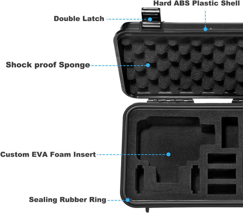 Lekufee Small Waterproof Carrying Case for DJI Osmo Action 4/3 Camera and Accessories (Case Only)