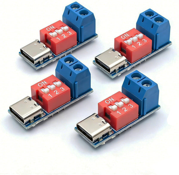 HBVOUPK 4 Pieces USB-C PD Trigger Board Module PD/QC Decoy Fast Charge Tools
