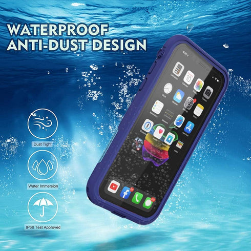 iPhone 11 Waterproof Case - 6.1" Shockproof Full-Body Dustproof Rugged Case, Navy Blue