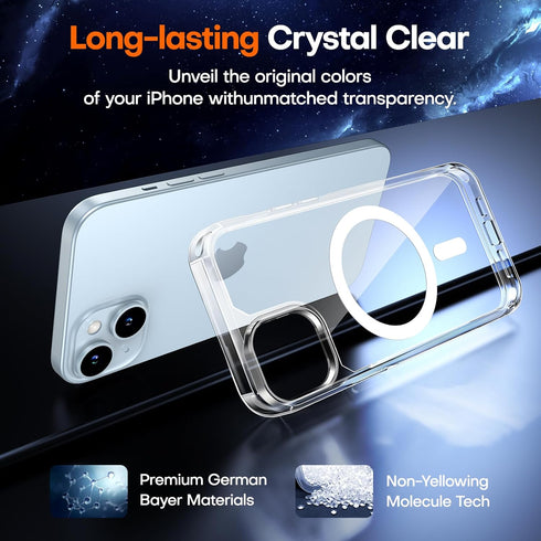 TAURI 15 15, for iPhone Case, Compatible with MagSafe, with Screen Protectors, Not-Yellowing Military-Grade Protection