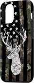 American Flag Whitetail Buck Camouflage Case for iPhone 12/12 Pro