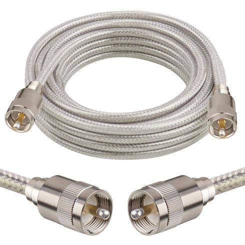 MOOKEERF CB Coax Cable 20ft,RG8X Stranded Core UHF PL259 Male to Male