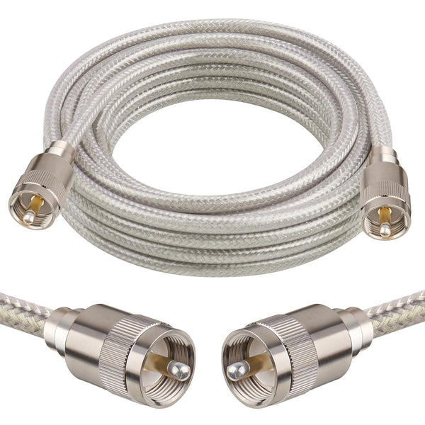 MOOKEERF CB Coax Cable 20ft,RG8X Stranded Core UHF PL259 Male to Male