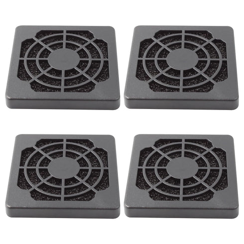Adyoney 4 Pcs 50mm Black Square Plastic Cooling Fan Filter Cover, Dust Screen
