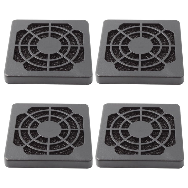 Adyoney 4 Pcs 50mm Black Square Plastic Cooling Fan Filter Cover, Dust Screen