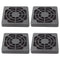 Adyoney 4 Pcs 50mm Black Square Plastic Cooling Fan Filter Cover, Dust Screen