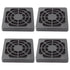 Adyoney 4 Pcs 50mm Black Square Plastic Cooling Fan Filter Cover, Dust Screen