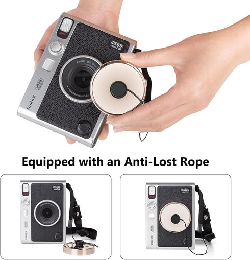 Mini EVO Lens Cap, Protective Cover Compatible with Fujifilm Instax Mini Evo, Champagne Gold