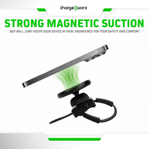 Magnetic Gym-Bike Phone Holder, CHARGEWORX Treadmill and Stroller Phone Mount for MagSafe iPhone and Android
