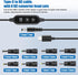 Yancincny 5V/9V/12V/15V/20V 8 (3.9ft) USB C to DC Cable with DC Conversion Heads and LED Display Screen, USB to DC
