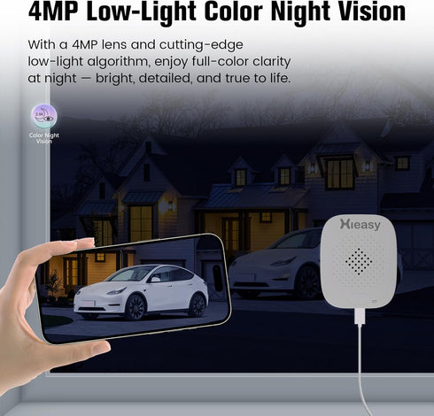 Hieasy 4MP 2.5K 2.4G 5G Setup, 24/7 32GB Window Camera, No Monthly Subscription, Full Color Night Vision, AI Smart