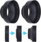 Camera Lens Hood 52mm - Rubber - Set of 2 - Collapsible in 3 Steps - Sun Shade/Shield for Enhanced Photography