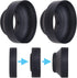 Camera Lens Hood 52mm - Rubber - Set of 2 - Collapsible in 3 Steps - Sun Shade/Shield for Enhanced Photography