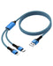 Multi USB Charging Cable, USB to USB C and Lightning Cable, 4ft Braided 2 in 1 Fast USB Cable with Type C/Lighting Port