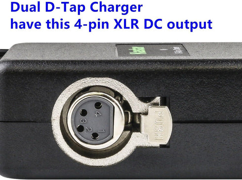 Kastar Dual D-Tap Charger with 4-pin XLR DC Replacement for DSR-300K, DSR-300L, DSR-300P, DSR-370, DSR-370K1, DSR-370L