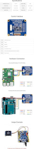 Coolwell 1.5 Inch STM32 I2C Communication 128128 SH1107 OLED Display Module for Raspberry Pi Arduino SPI / Black/White