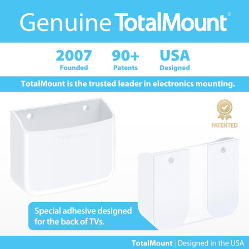 TotalMount Universal Remote Control Holder, Attaches to Wall or TV, Compatible with All Remotes