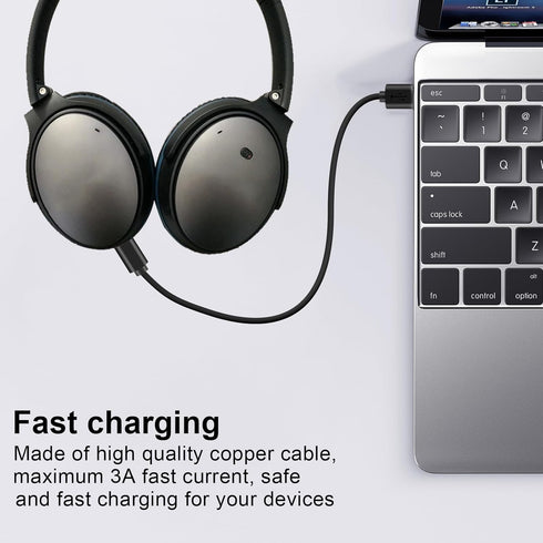 QC35 Charging Cable, Compatible with Bose QuietComfort 35, QC35 II, QC25, QC20 & Soundlink Headphones, Micro USB 25cm
