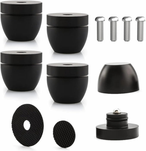 Tertullus 4 Pcs Ball Beads Speaker Isolation Feet, Audio Shock Absorber Subwoofer Isolation Pads 33×30 (Black)