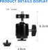 360 1/4 inch (2 Pack) Hot Shoe Mount Adapter Degree Swivel Mini Ball head with Screw for DSLR Camera, Monitor