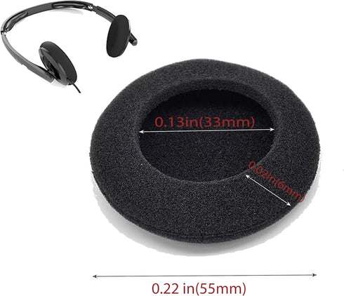 xieyaxie 24 Pack 55MM Headset Headsets, Black Headphone Earpads Replacement Cushions | Soft Ear Covers & Cushions