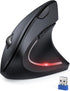 TECKNET Wireless Vertical Mouse, Ergonomic 4800 DPI Mouse with 5 Adjustable DPI Levels, 6 Buttons for Laptop, PC, Black