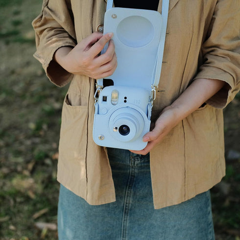 Rieibi Camera Case Compatible with Fuji Instax Mini 12, Carry Case for Fujifilm Instax Mini 12 Instant Camera - Pastel