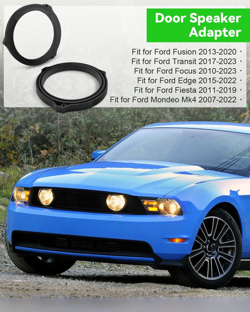 VelvetunVillay 6.5 Inch 2 Mk4 Front Rear Door Speaker Spacer with Speaker Wiring Harness PCS Fit for Ford Fusion