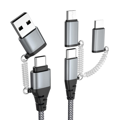 Shopify SEO Optimized: USB C Multi Fast Charging Cable 60W 3A, Nylon Braided, USB A/C to Type C/Micro/iPhone Adapter,