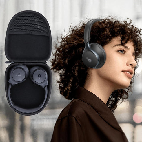 Hard Carry Case for Anker Soundcore Life Q20 Q30 Q35 Q40 Q45 Q20+ Q20i Hybrid Active Noise Cancelling Headphones (Black