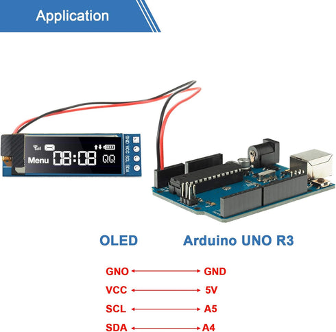 2 I2C 0.91 Inch I2C 3.3V 5V(White Frienda Pieces OLED Display Module, OLED Screen Driver, Compatible with Arduino