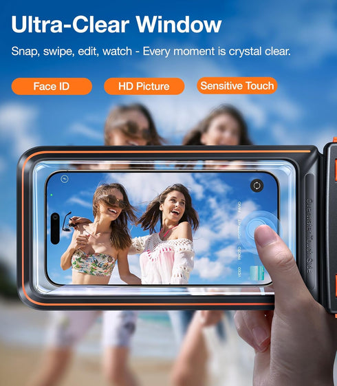 TORRAS IPX8 Waterproof Phone Pouch - Floating Underwater Screen Touchable Case with Lanyard for iPhone 15 Pro Max